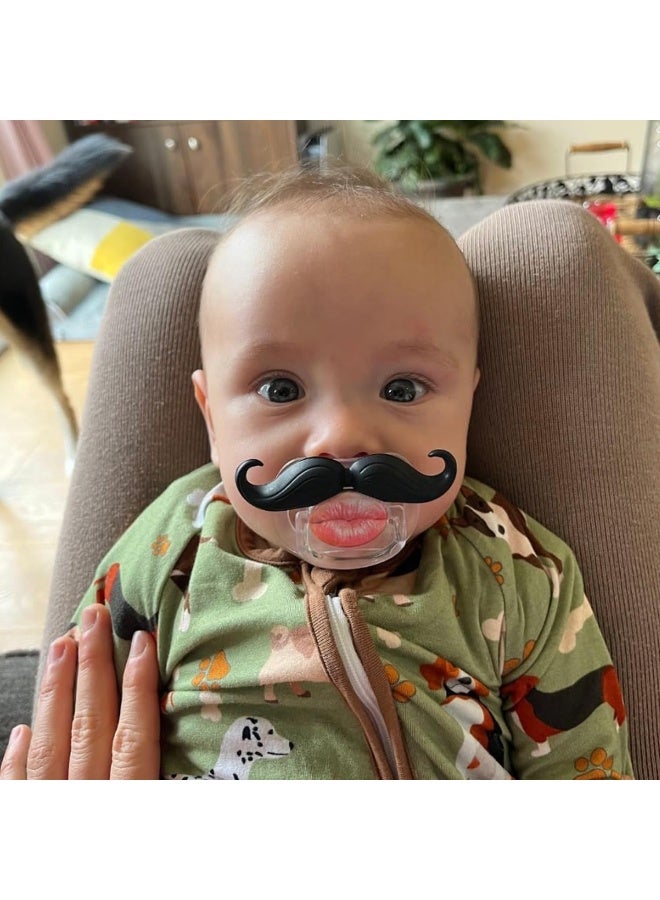 SOLIFEGOBLE Mustache Pcifiers for Babies 0-6 Months, Newborn Mustache Pacifier,Pacifier with MustacheTeeth Binky,Gift Pacifiers for Boys and Girls (Colors-03) - Image 2